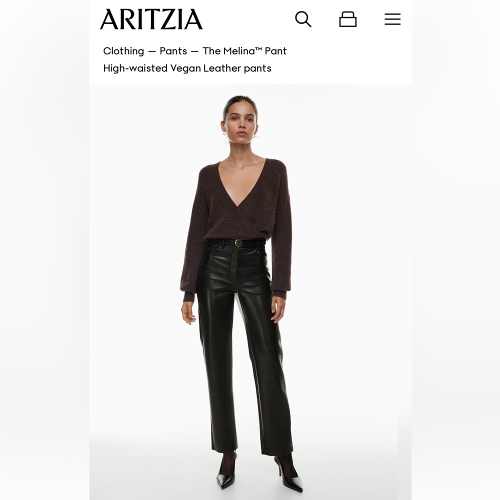 Wilfred Black Leather Pants size 4